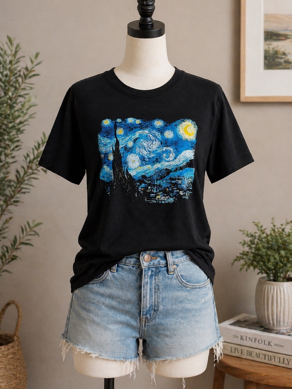Starry Night Graphic Tee Black Brisco